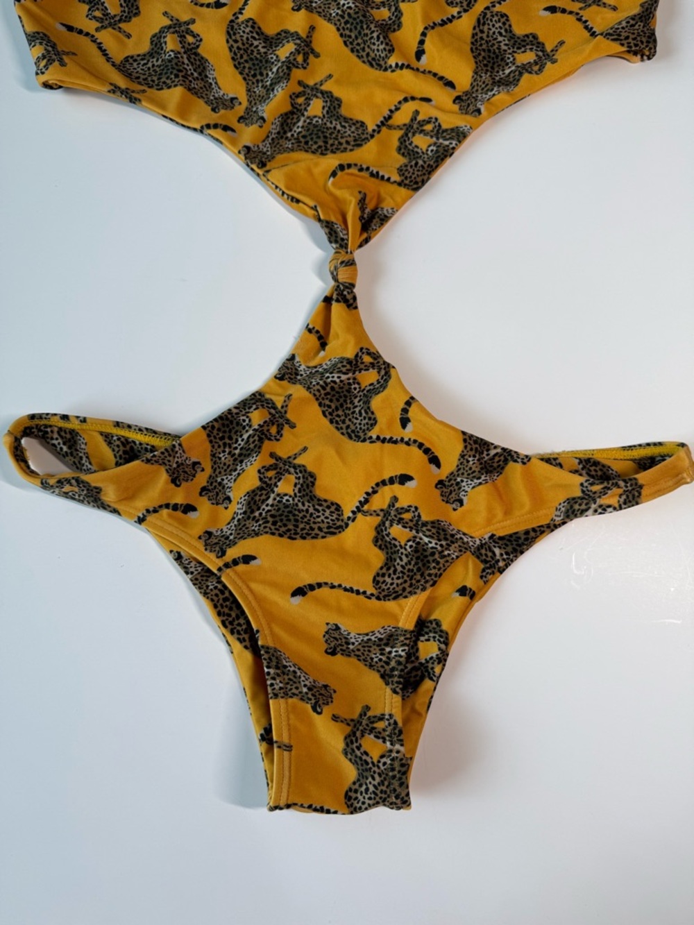 TRYA Mustard Yellow Leopard Print One-Piece Swimsuit - Picture 2 of 5